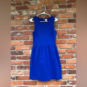 J. Crew Factory Blue Sleeveless Dress Cotton Pockets Full Skirt Size Small